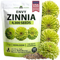 HOME GROWN Envy Zinnia Seeds (1g) – 4300 Rare Lime Green Annual Zinnia Flower Seeds for Planting, Fast-Growing Bulk Variety, Premium Herb Seeds Garden Companion for 2026 Blooms (Zinnia elegans)
