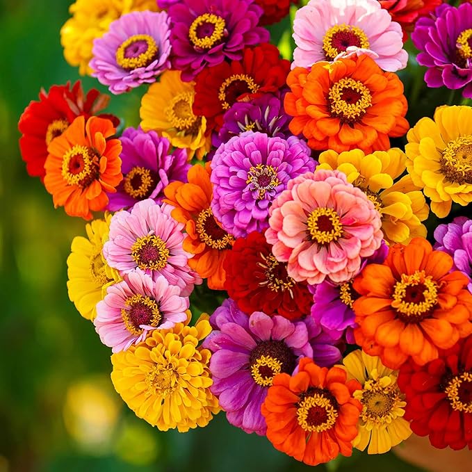 Eden Brothers Zinnia Seeds - California Giants Mix, Non-GMO Seeds for Planting, 1 oz | Low-Maintenance Flower Seeds, Plant During Spring, Zones 3, 4, 5, 6, 7, 8, 9, 10