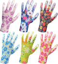 6 Pairs Gardening Gloves for Women - Breathable Rubber Coated Garden Gloves, Multi-purposes Gardening Gloves