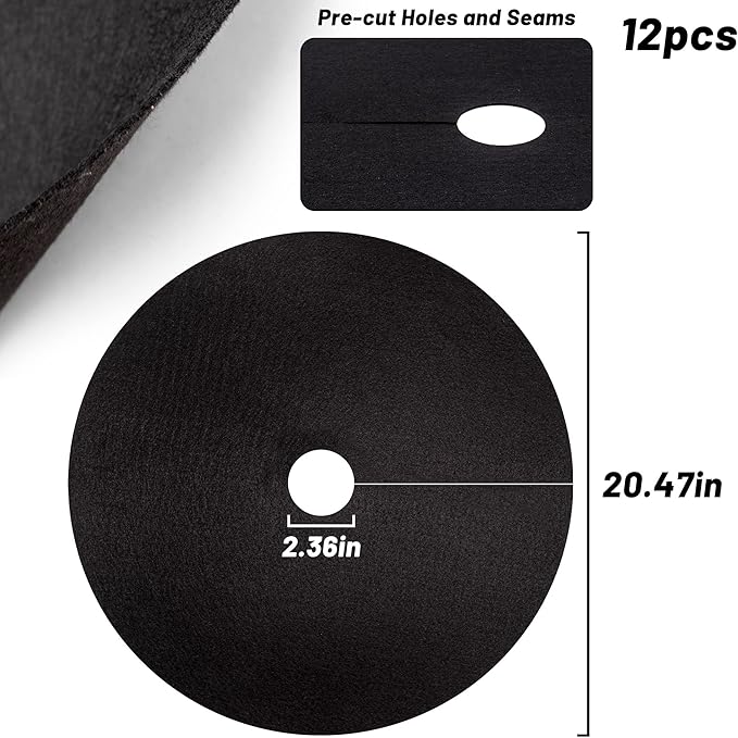 20.5" Non-Woven Tree Mulch Ring 8 Pack, Weed Barrier Mat,Degradable Tree Mulch Used to inhibit Weed Growth and Landscape Weed Control Plant Root Protection