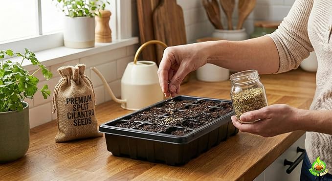 Todd's Seeds Coriander (Split Seed Cilantro) Slo-Bolting Herb Seed, Non-GMO, Chemical Free, High Germination (One Pound)