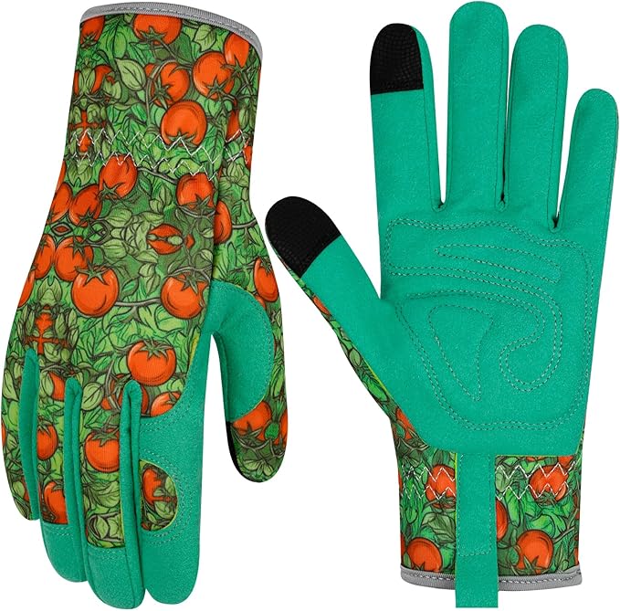 Leather Gardening Gloves for Women Thorn Proof Garden Gloves Touch Screen Working Gloves Gifts,M