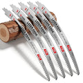 KATA Wood Pruning Reciprocating Saw Blades 15 Inch, Arc Edge SK5 Japanese Teeth Pruning Saw Blade for Cordless Saw, 7TPI Fleam Ground Teeth Curved Blades for Tree Trimming, Wood Cutting, 5-Pack