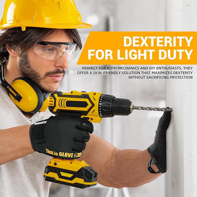 Dexterity Upgraded Utility Gloves – Seamless Wrap-Fingers Design & Knuckle Touchscreen Capability