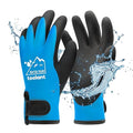 toolant 100% Waterproof Gloves for Men and Women, Winter Work Gloves for Cold Weather, Thermal Insulated Freezer Gloves, Touch Screen, With Grip, Blue, Small