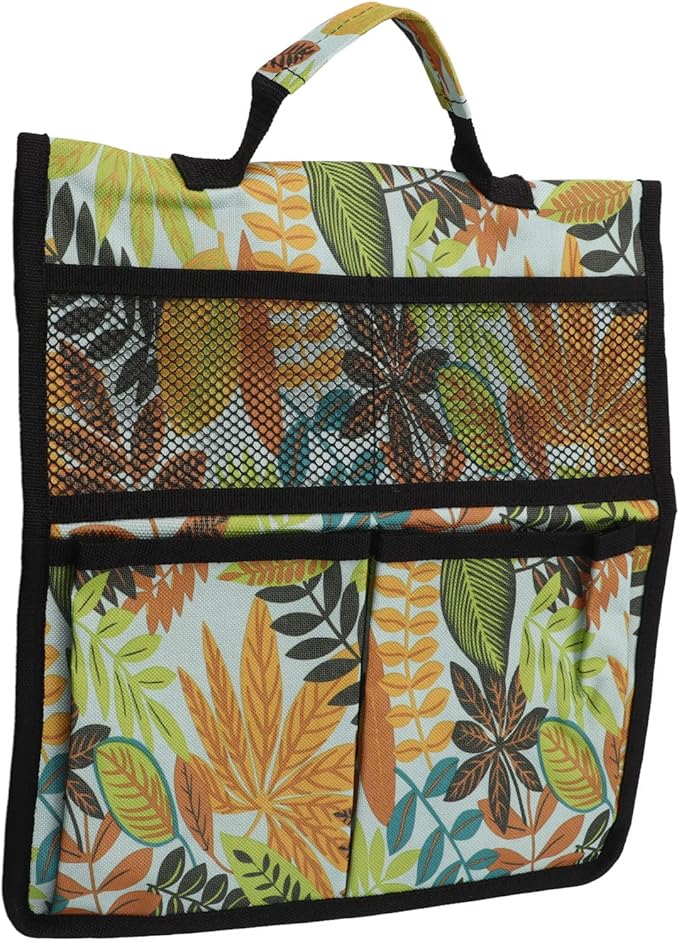 Gavigain Garden Tool Storage Bag 600D Oxford Cloth Foldable Portable Gardening Tote with Multiple Pockets for Outdoor Garden (Yellow Leaves)