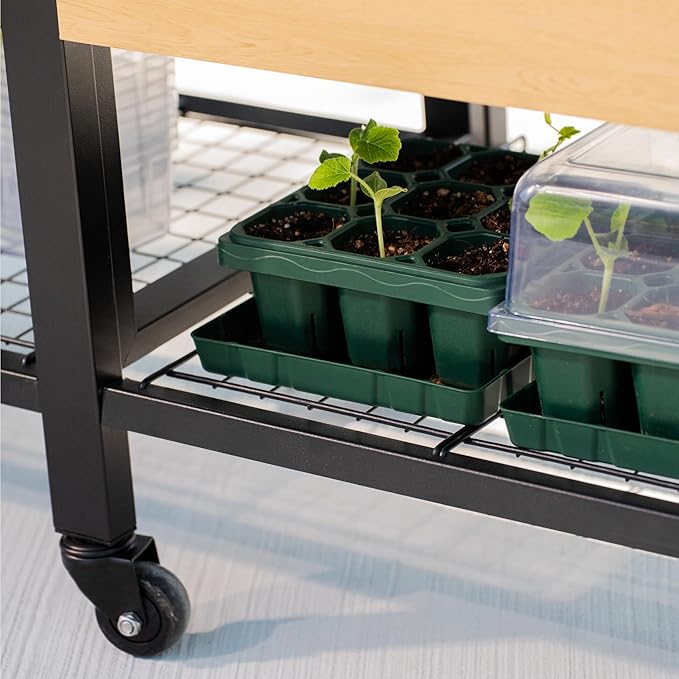 Raised Garden Bed with Legs, 2' x 8' Metal Woodgrain Elevated Outdoor Planters Boxes with Storage Rack for Patio, 1800 lbs Weight Capacity, Raised Beds for Gardening Herb Flowers Vegetables