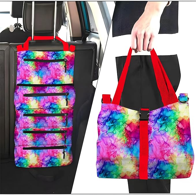 Roll-Up Tool Storage Bag, Nylon Gardening Organizer with 5 Pockets, 11x18 Inch, Portable Hanging Design for Outdoor Maintenance, School, Work (54rse)