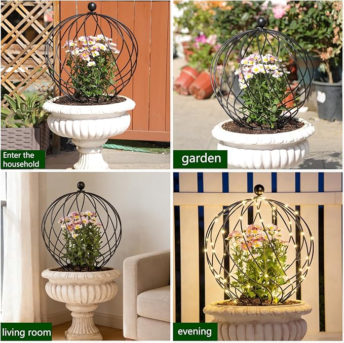 21” Garden Obelisk Trellis for Climbing Plants – Durable Metal with Corrosion-Resistant Finish, Ideal for Roses, Bougainvillea, Vines & Potted Plants – Stylish Addition to Your Garden Décor
