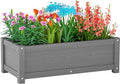 HDPE Raised Planter Box Outdoor,Rot-Resistant and Non-Cracking,Small Raised Beds for Gardening 29.5 * 14.4 * 9.8 in for Yard,Lawn,Outdoor Planter Boxes Rectangle with Drainage Holes Gray