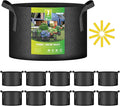 iPower 10 Pack 7 Gallon Grow Bags, Garden Planting Nonwoven Fabric Pots with Reinforced Handle, Heavy Duty and Aeration Planter Pot for Tomato, Fruits, Vegetables and Flowers