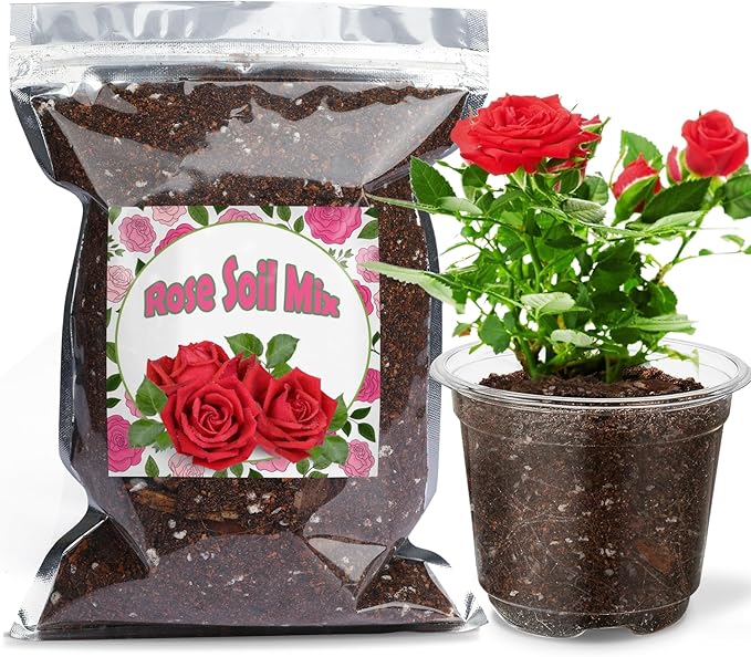 Doter Organic Rose Soil Mix, Indoor Plants Potting Mix for All Potted Rose, Grow Healthy houseplants Indoors