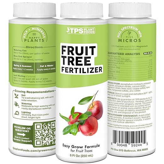 Fruit Tree Fertilizer for All Fruit Trees Peach, Apple, and Pear, Liquid Plant Food, 32 oz (1 Quart)