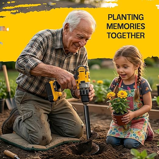Sproot Garden Auger Drill Bit for Planting – 4 x 12 Inch - Umbrellas and Fences Auger Post Hole Digger for Gardening and Spiral Bulb Planter Tool – 3/8 Inch Hex Drive Compatible
