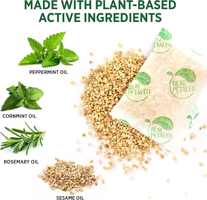 Natural Rodent Repellent Pouches - Peppermint Oil Mouse and Rat Repellent - Indoor and Outdoor Protection for Home, Basement, Garage, Attic, and Storage - 10 Pouches (Pack of 1)