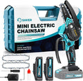 Saker Mini Chainsaw,Portable Electric Cordless Chainsaw,Battery Powered,Small Power Handheld Chain Saws Pruning Shears for Tree Branches,Gifts for Men Women(2 Batteries&3 Chains)