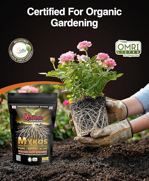 Xtreme Gardening Mykos Mycorrhizae for Plants- Granular Mycorrhizal Fungi Root Inoculant, OMRI Listed Organic Biofertilizer for Stronger Roots & Nutrient Uptake (1 lb)