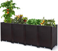 D'vine Dev Raised Patio Planter Box - Elevated Planter with Drainage Plug Raised Garden Beds for Growing Flowers, Herbs, Vegetables - Outdoor Standing Gardening Kit, Set of 4, RGB-D-4N