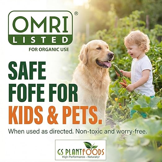 Organic Kelp Fertilizer by GS Plant Foods - Omri Certified (1 Quart) - Kelp Fertilizer for Gardens, Lawns & Soil