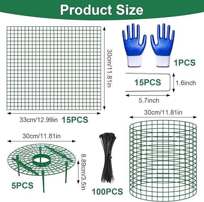 5 Sets Strawberry Plant Support with Wire Plant Protectors, 12.9"x 11.8" Wire Plant Cages and Strawberry Growing Racks, Animal Protection for Strawberry Tomato Garden Vegetables Plants