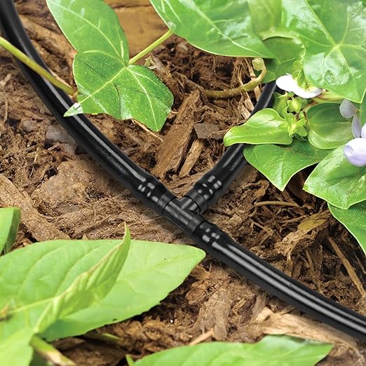 100 Pack 1/4" Drip Irrigation Tee Fittings：1/4'' Drip Line Double Barbed Tee Connectors for 1/4 Inch Irrigation Tubing Quarter Inch 3-Way T Connector for Irrigation System