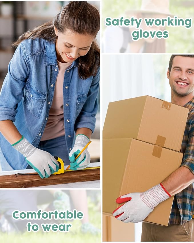 32 Pairs Garden Gloves for Women Ladies' Gardening Gloves Bulk Breathable Rubber Coated for Yard Garden Protective Work Tools Universal One Size Outdoor Indoor Protective Work with Grip