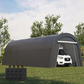 Kiss the Water Domed Carport with 4 Cloth Bags, Portable Garage with 2 Roll-up Doors, Heavy Duty Car Canopy Party Tent, All-Season Storage Shelter Shed for Boat, Truck, or Garden Tools, 12' x 25'