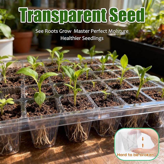 40-Cell Seed Starter Tray with Grow Light, Seedling Tray with Heating Mat Combo,4.3" Higher Lid、Gardening Seed Starter Kit , 1-24H Timer & Temp Control, Herbs, Vegetables,Indoor Plant Starter Kit