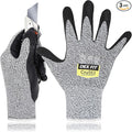 DEX FIT Level 5 Cut Resistant Gloves Cru553, 3D-Comfort Fit, Firm Grip, Thin & Lightweight, Touch-Screen Compatible, Durable, Breathable & Cool, Machine Washable; Grey S (7) 3 Pairs