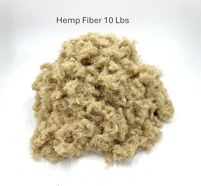 Hemp Nesting Fiber - 10 lb Chicken Nest Box Pad Hemp Fiber Fill - Absorbent DUST Free- Egg Laying Chickens coop, Horse stall, Rabbit, Reptile, Hamster, Cage Fibre, FiberFill Washable - Grown in USA