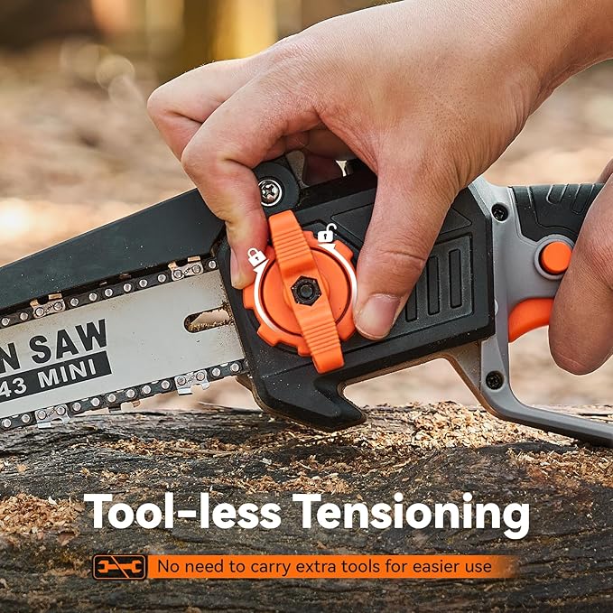2-in-1 Pole Saw for Tree Trimming, 8-Inch Cordless Brushless Chainsaw with Adjustable Extension Pole, 2×4.0Ah Rechargeable Batteries & Charger, Auto Oiling, 15 Ft Max Reach