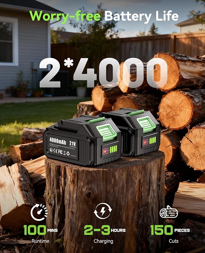 Electric Pole Saws for Tree Trimming: 6 Inch Mini Chainsaw Cordless with Extension Pole, 2x4000mAh Batteries, 21V Brushless Pole Saw Battery Powered Tree Trimmer 16 Ft reach Limb Branch Cutter Pruner