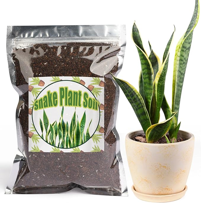 Doter Premium Snake Plant Soil Mix 10qt, Indoor Plants Potting Mix for All Potted Snake Plants, Promote Healthy Growth and Easy Care, black