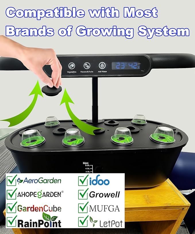 Plant Spacer Caps Compatible with Aerogarden Harvest, Bounty, Farm, Extra, Ultra All Models, Pod Covers Hole Covers for Indoor Growing System, Hydroponic Plant Spacers Cover Lids (Black, 15 Pack)