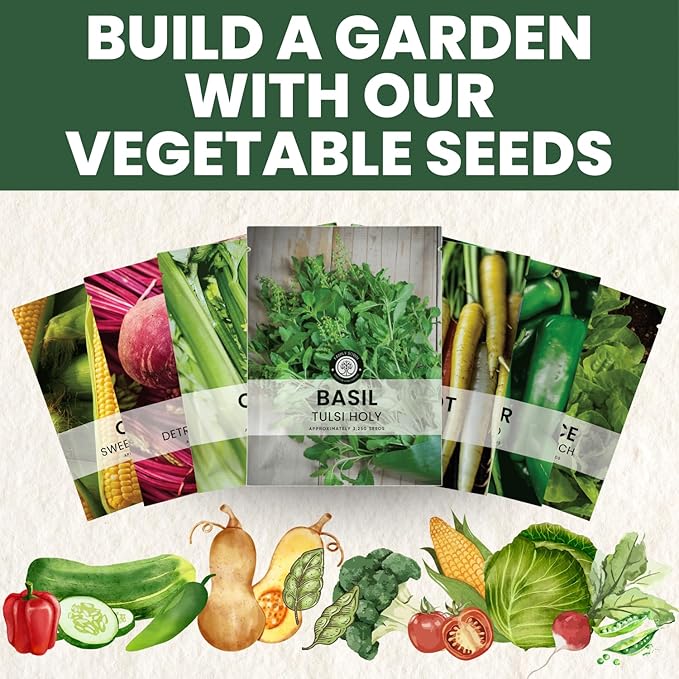 Tulsi Holy Basil – 3,250 Premium Seeds for Planting – Aromatic, Sacred, Vigorous Growth for the 2026 Season – 1 Gram Pouch