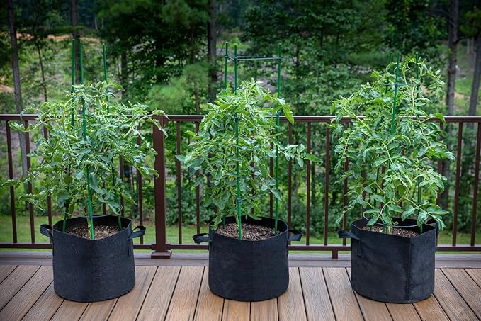 Gardzen 30 Gallon Grow Bags with Waterproof Liner, 500G Thick Nonwoven Fabric Pots, Cuts Watering by 50% in Hot Dry Climates, for Patio Balcony Use (6-Pack)