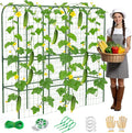 62in Tall Cucumber Trellis for Raised Bed, 68" L x 62" H Metal Garden Trellis for Climbing Plants Outdoor, U-Shape Vegetables Trellis Support for Squash Zucchini Peas Grape