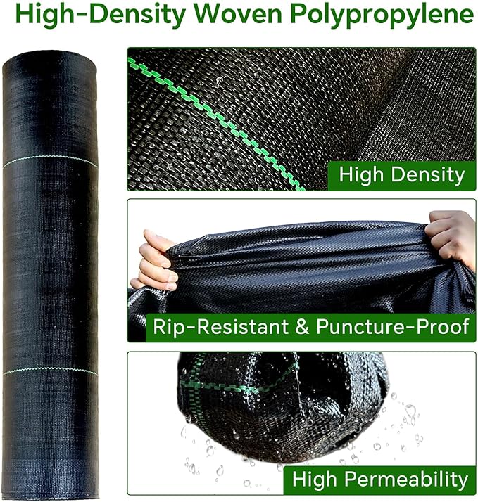 Weed Barrier Landscape Fabric Heavy Duty,1.4FT x 150 FTPremium Garden Weed Blocker Fabric for Weed Control, Plastic Ground Cover with Woven Weed Cloth,Durable Landscaping Fabric