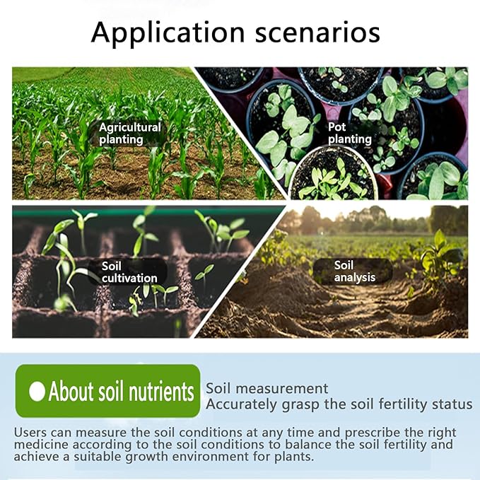 Soil Tester - 7 in 1 Digital Meter for pH, Moisture, and Light Measurement, Ideal for Garden, Farm, and Lawn Care