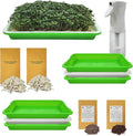 Complete Home Microgreens Kit - Indoor Garden System - Includes 2 Sets of Reusable Trays, Spray Mister, 2 pkgs of Hydroponic Growing Medium, Organic Radish and Broccoli Seeds