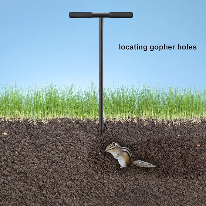 Soil Probe Rod, 48inch Adjustable Ground Rod with T-Handle - Metal Soil Probe for Plumbing Tool, Locating Septic Tank, Landscaping Garden Tool