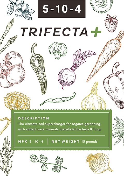 Trifecta+ 5-10-4 Organic All Purpose Plant Flower and Vegetable Fertilizer (15 LB)