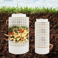 2 Pack Underground Compost Bin, Plastic Garden Worm Farm Outdoor for Organic Refuse, Compost Bin with Holes and Lid for Garden, Vegetable Patch, Backyard, Greenhouse