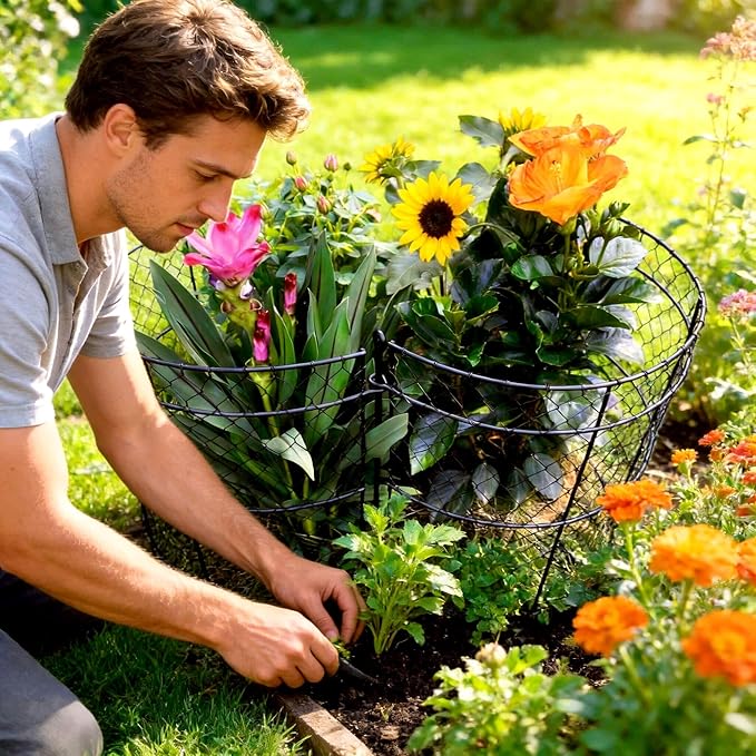 10 Pack Garden Plant Protection Cloches 14"x16", Heavy Duty Chicken Wire Plant Protectors, Rustproof Metal Garden Cages to Shield Seedlings, Flowers & Vegetables from Animals