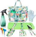 Gardening Gift Set for Adults - 10 Pcs Heavy Duty Garden Tools with Tote Bag, White Elephant Gifts Ideas for Mom Women, Unique Practical Christmas Birthday Gift for Garden Lover, Dad Grandma