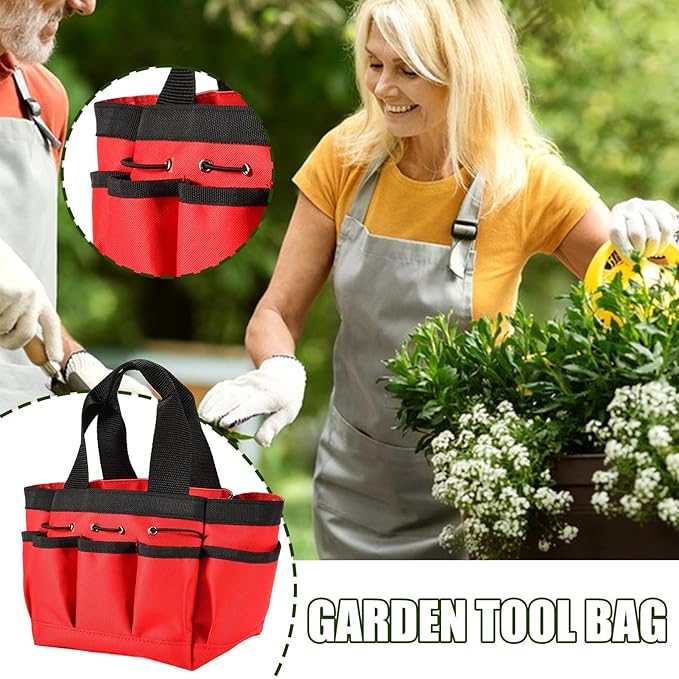 Garden Tool Storage Tote - Reinforced Carry Bag, Multiple Compartment Organizer, Tear-Resistant Material, Easy-to-Clean Outdoor Accessory Holder | Lawn Equipment Container Used for Yard Work, Garden