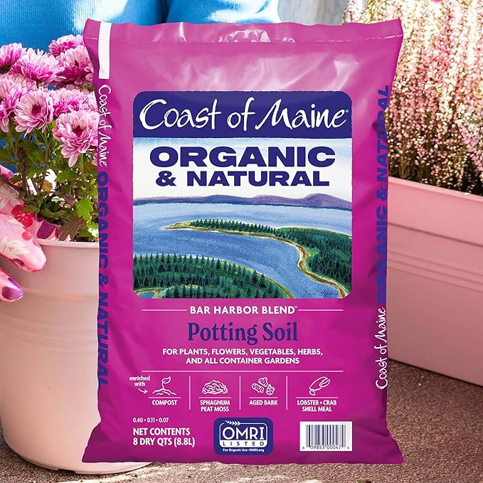 Coast of Maine Bar Harbor Blend, 8qt (Pack of 10) Organic and Natural Potting Soil for Houseplants, Flowers, Vegetables, Herbs and Containers