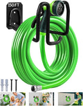 Garden Hose Holder Wall Mount - Metal Hose Hanger with Hook Heavy Duty Garden Hose Reel Sturdy Water Hose Holders for Outside Yard Lawn Storage