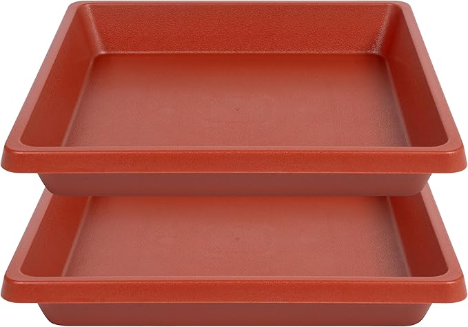 Plant Saucer 12 Inch Square 2 Pack, Plastic Plant Drip Trays, Plant Saucers for Indoors and Outdoors, Flower Pot Saucers, Saucers for Potted Plants, Planter Saucer, Plant Water Catcher Trays for Pots