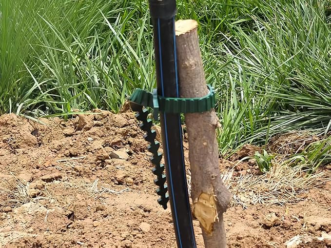 Heavy Duty Tree Stake Supports Adjustable Tree Straightening Ties 5pcs Tree Limb Bands Training System Flexible Rubber Locking Straps - Cable, Plant Ties for Staking (Green 23.6 Inch)